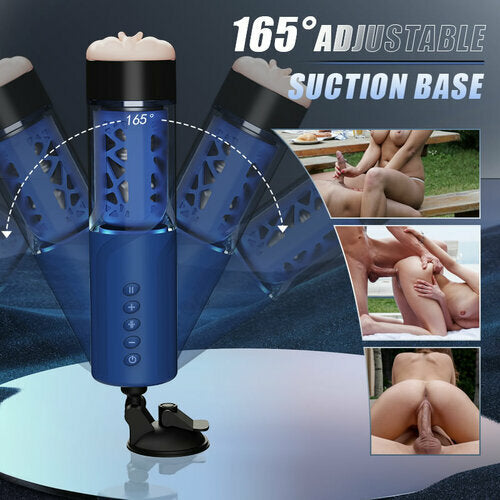 TELESCOPIC PLEASURE PRO MASTURBATOR WITH SUCTION BASE